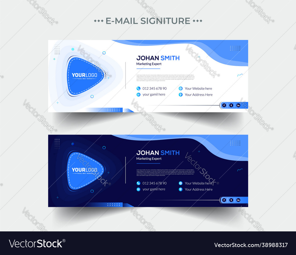 Modern email signature template or email footer Vector Image