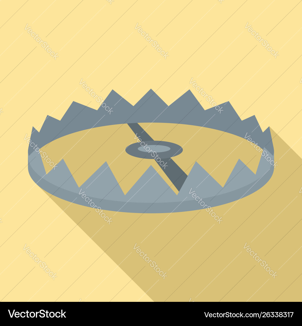 Round trap icon flat style Royalty Free Vector Image