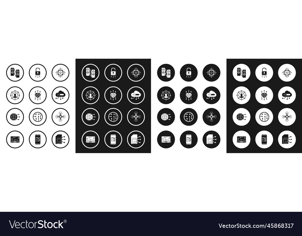 Set processor project team base gamepad vector image Set processor project team base gamepad