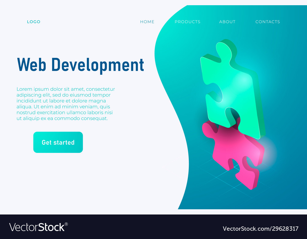 Web development website header template in light vector image Web development website header template in light