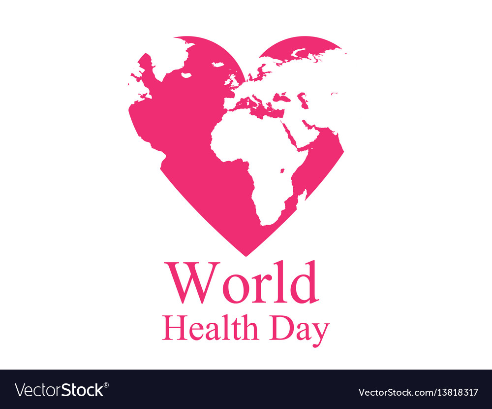 World health day continents and heart festive