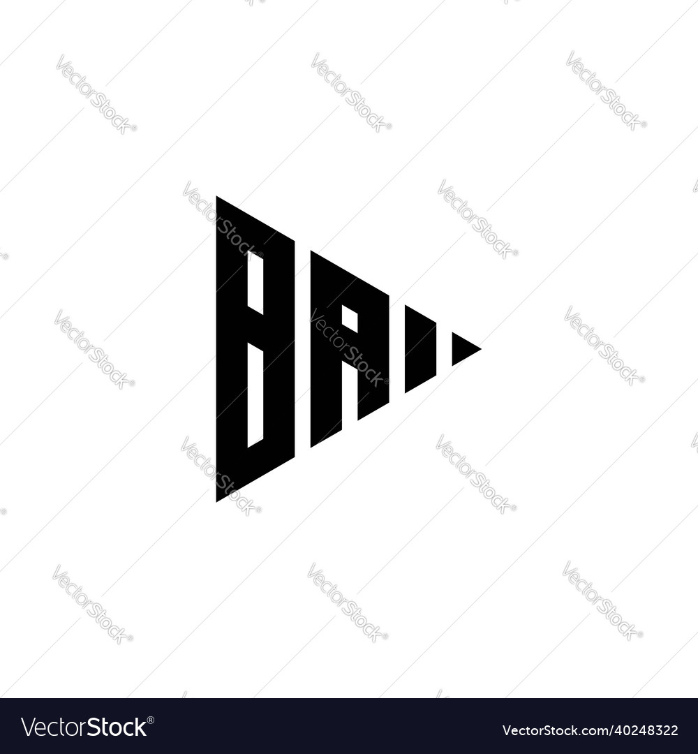 Ba logo monogram triangle shape play button