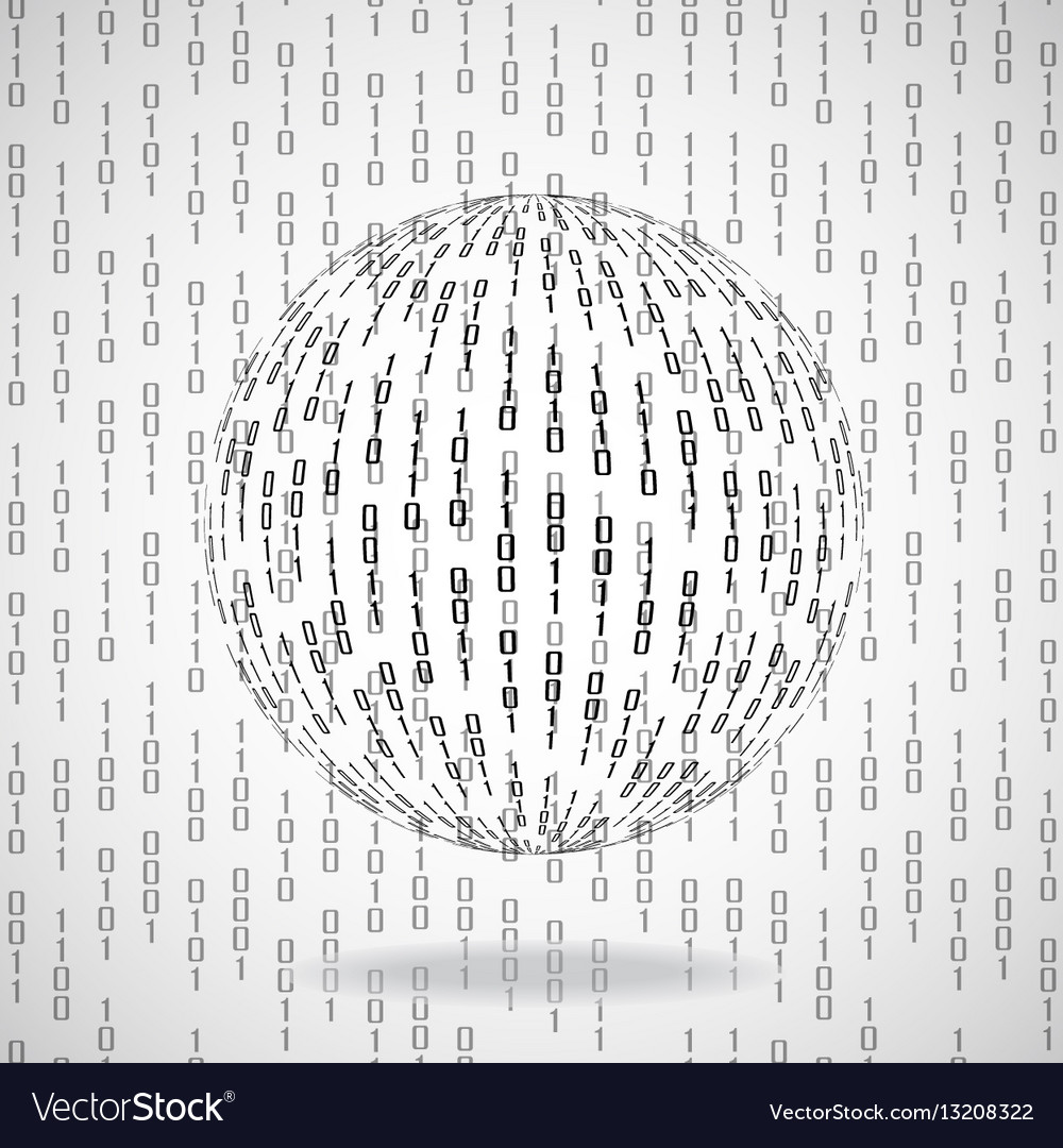 Ball of binary code abstract technology