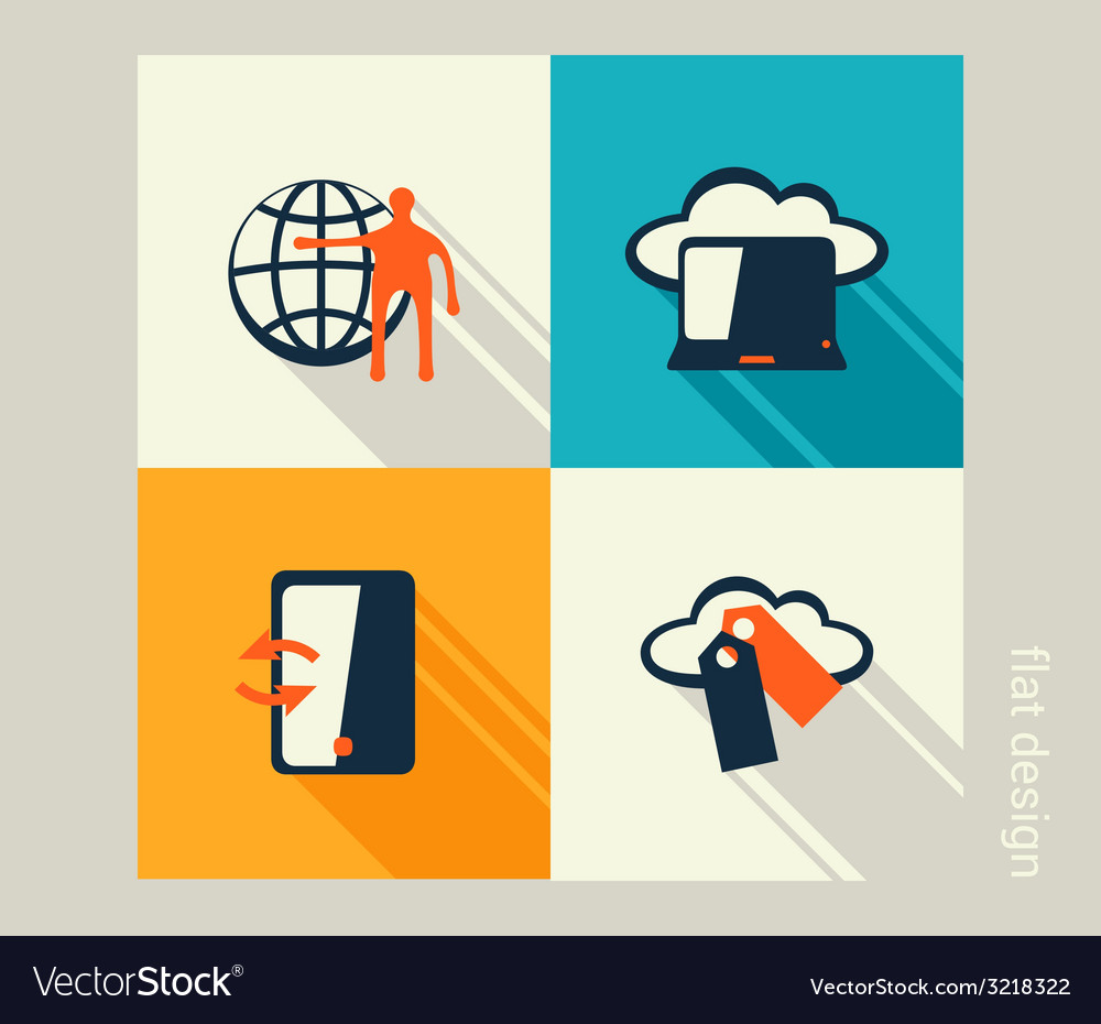 Business icon set software and web development