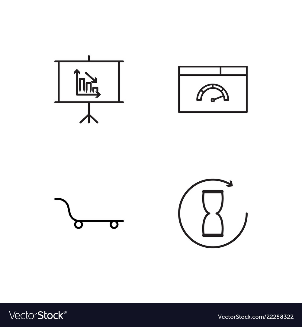 Business simple outlined icons set