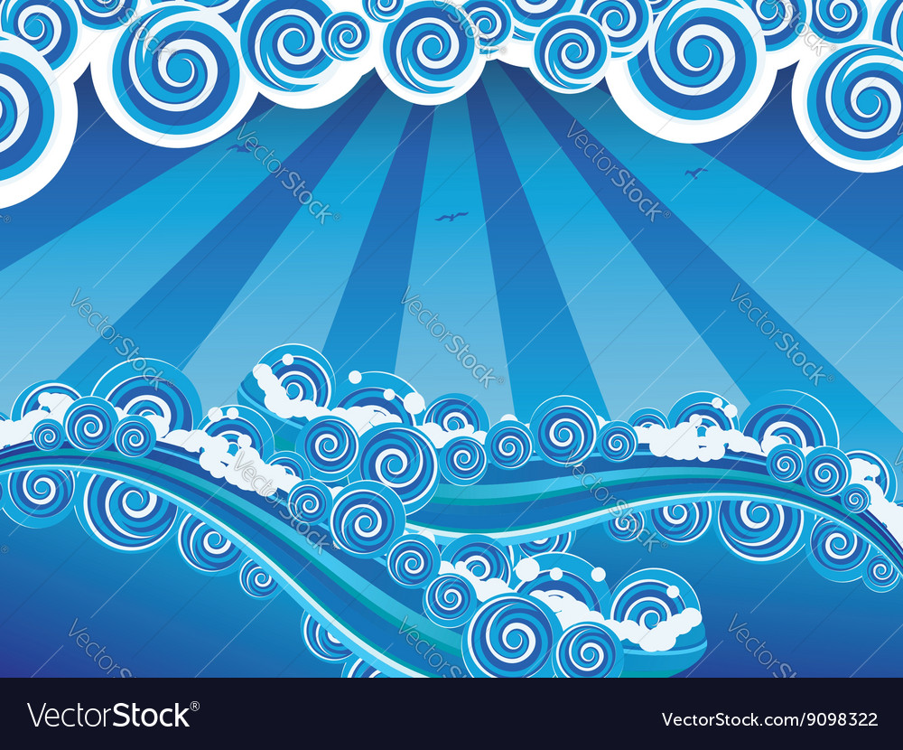 Cartoon stormy sea7 Royalty Free Vector Image - VectorStock