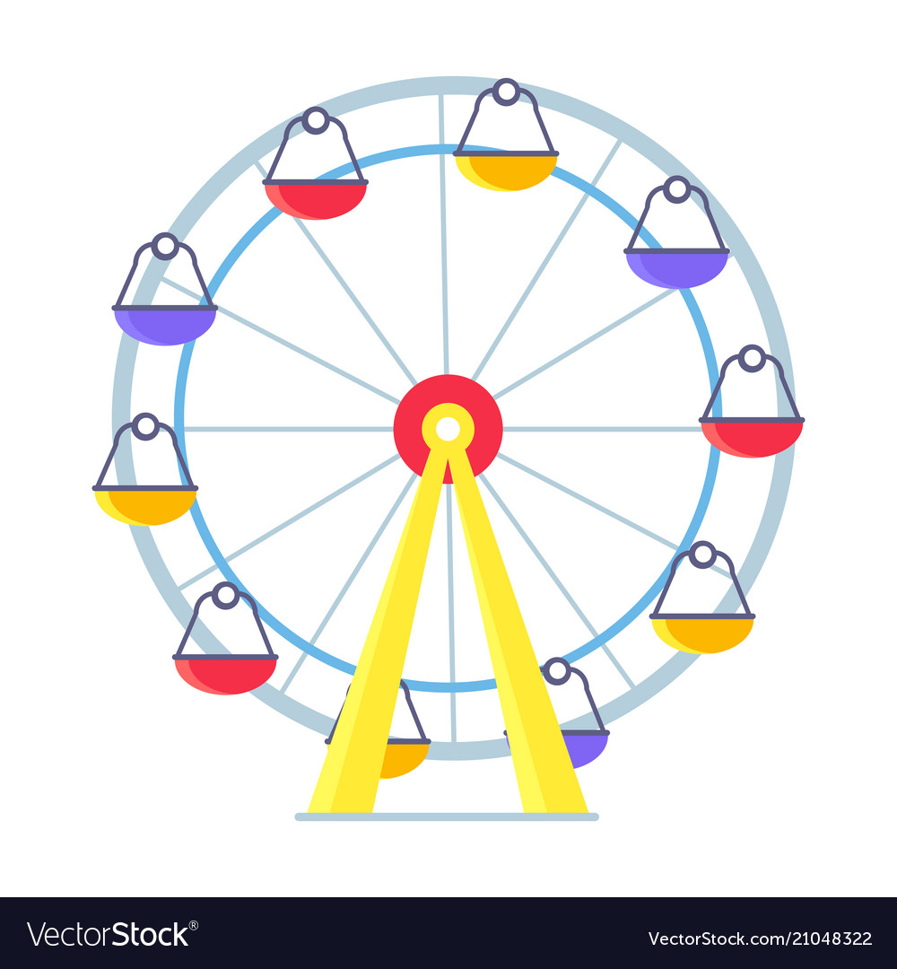 Colorful poster ferris wheel on white Royalty Free Vector