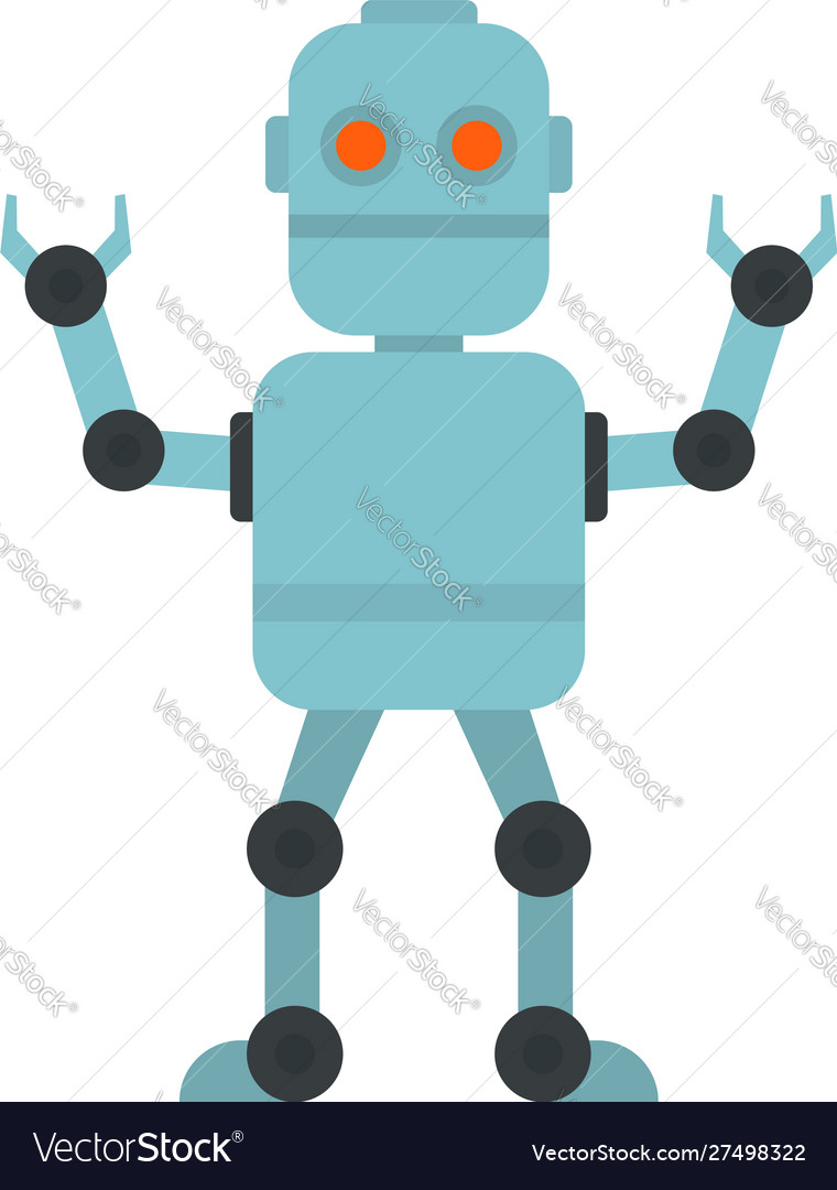 Cyber robot icon flat style Royalty Free Vector Image