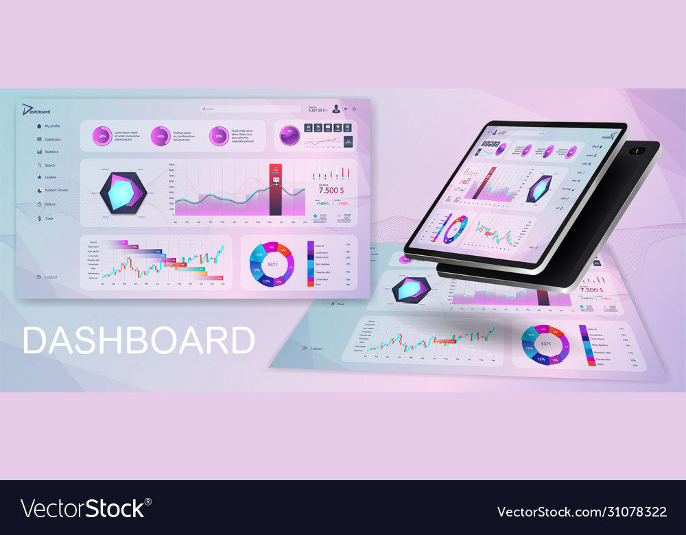 Dashboard ui ux kit Royalty Free Vector Image - VectorStock