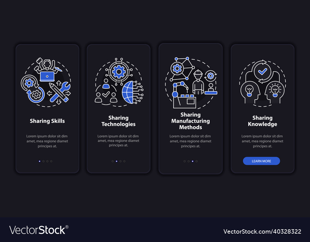 Dissemination methods onboarding mobile app page