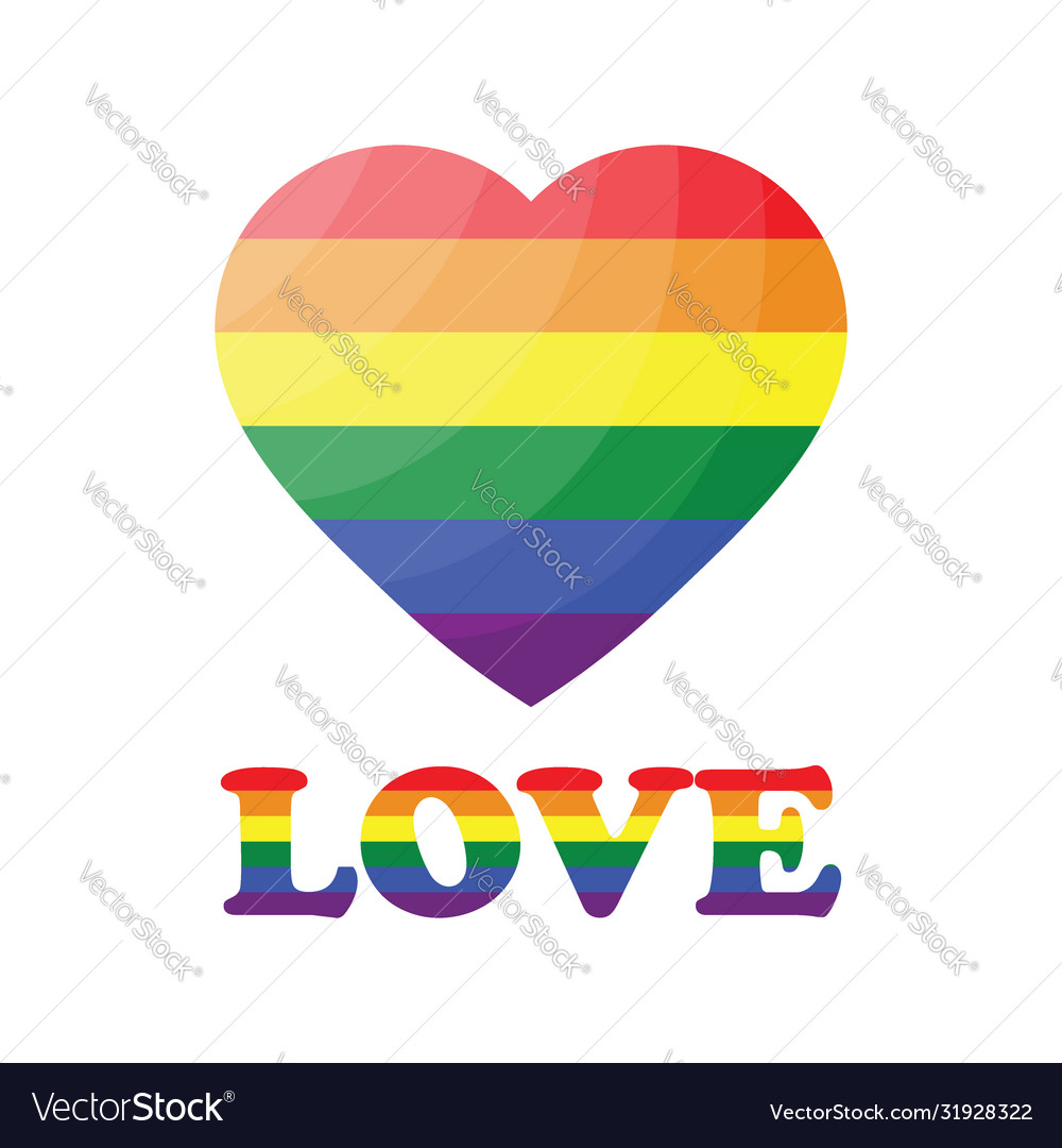 Gay heart oder lgbt logo rainbow flag stolz symbol