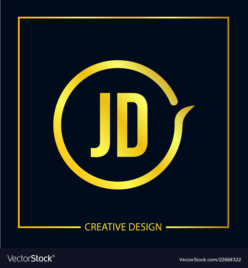 Initial letter jd logo template design Royalty Free Vector