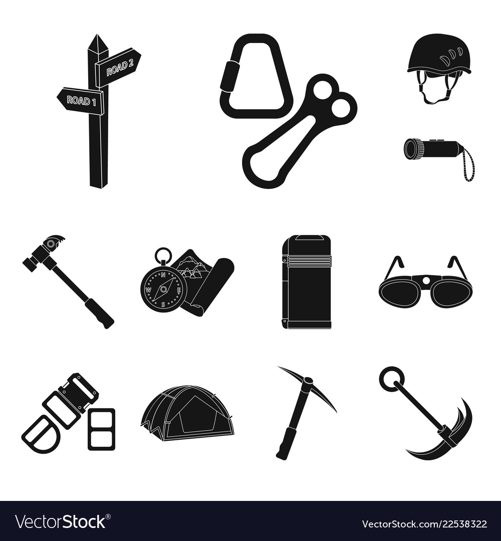 Isolated object of mountaineering and peak icon vector image Isolated object of mountaineering and peak icon