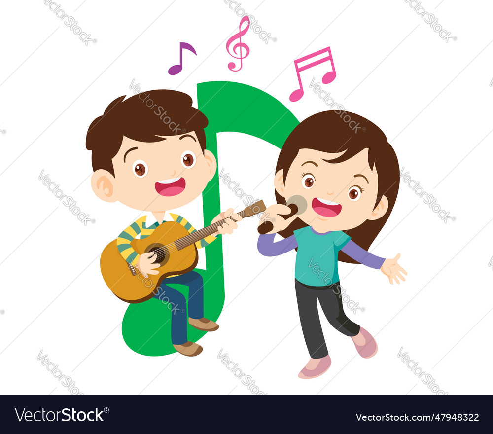 Kids Playing Music - School Concept