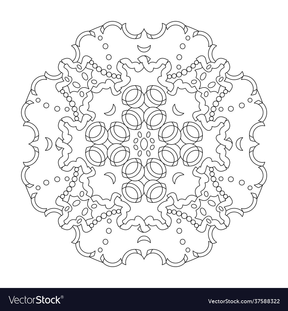 Mandala coloring page abstract Royalty Free Vector Image