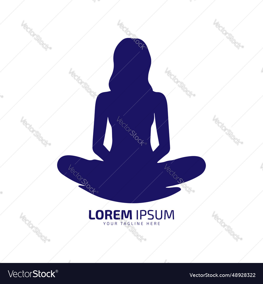 Minimal and abstract logo of yoga icon exercise