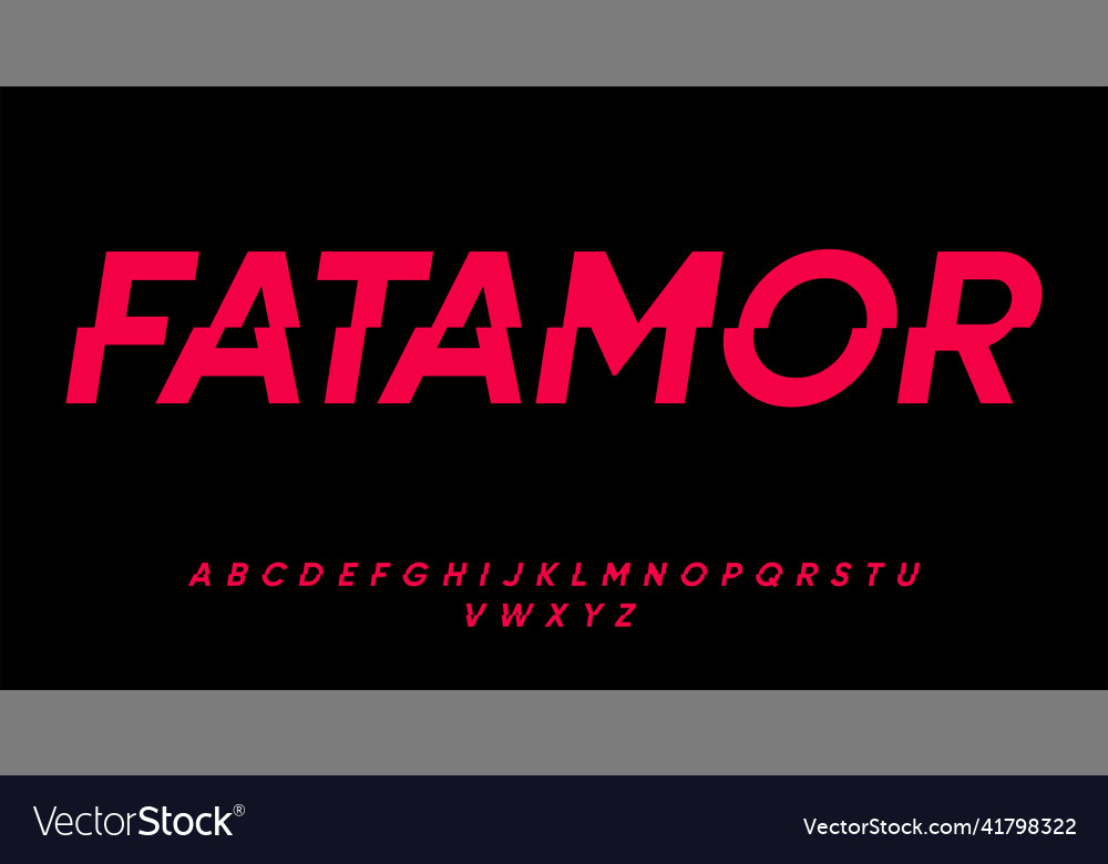 Modern glitch display font Vector Image Modern glitch display font