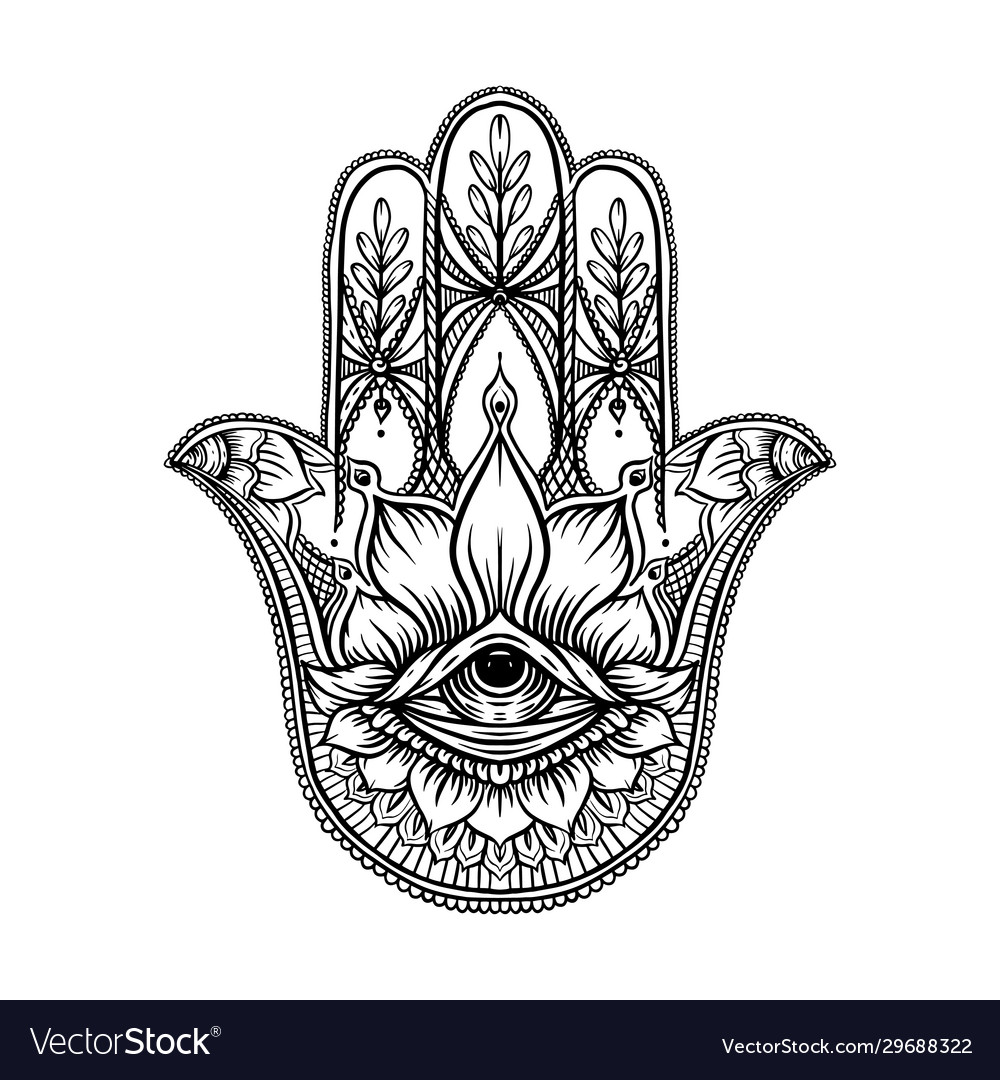 Hamsa Hand Drawing