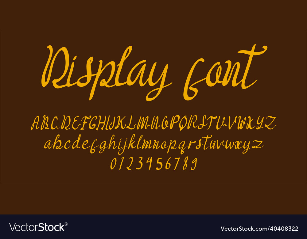 Script display font alphabet isolated background vector image Script display font alphabet isolated background