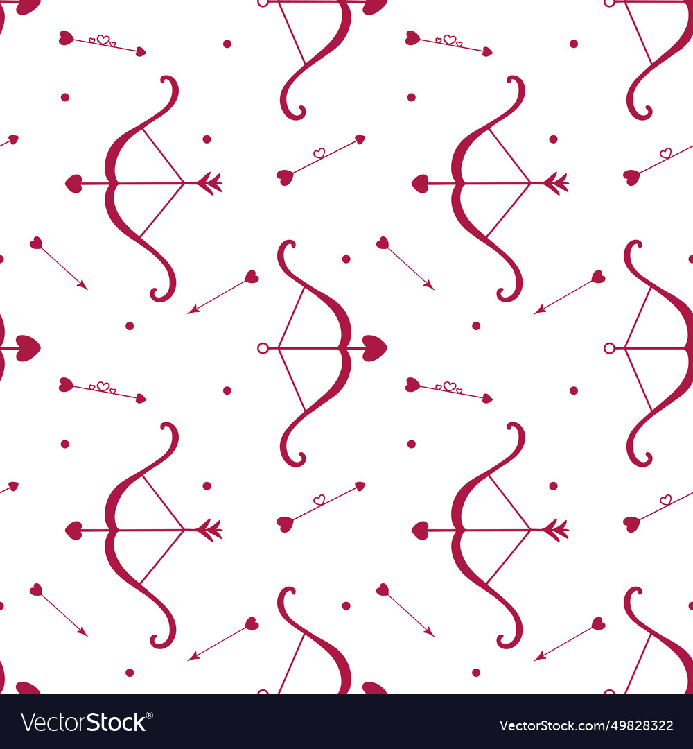 Seamless pattern with cupid arrows and bow Vector Image