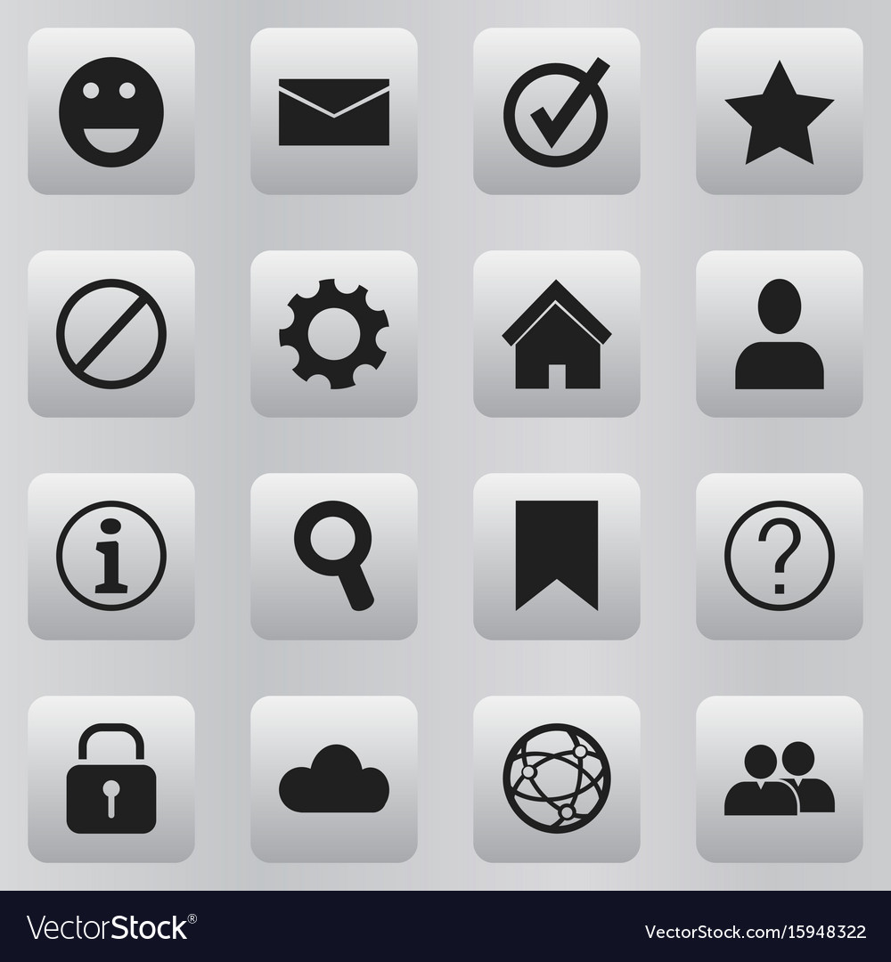 Set of 16 editable network icons includes symbols