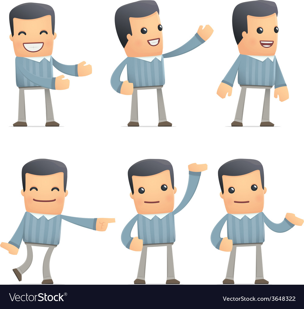 Set of customer character in different poses