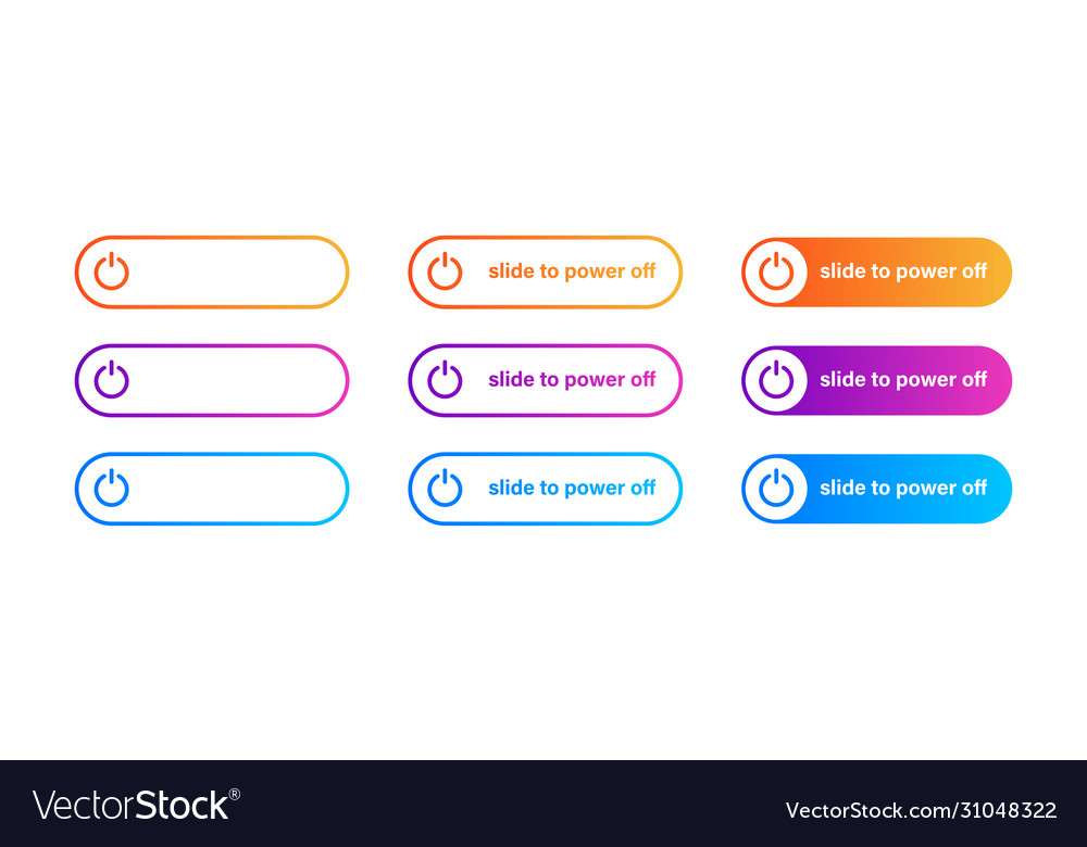 Switch toggle button on off gradient isolated