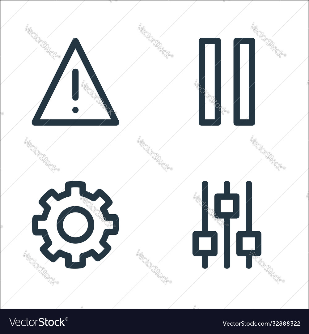 User interface line icons linear set quality vector image User interface line icons linear set quality