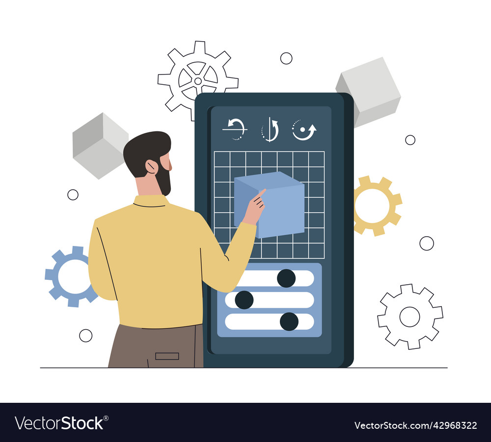 Virtual reality designer vector image Virtual reality designer