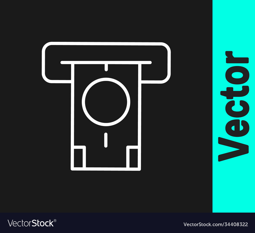 White line atm - automated teller machine vector image White line atm - automated teller machine