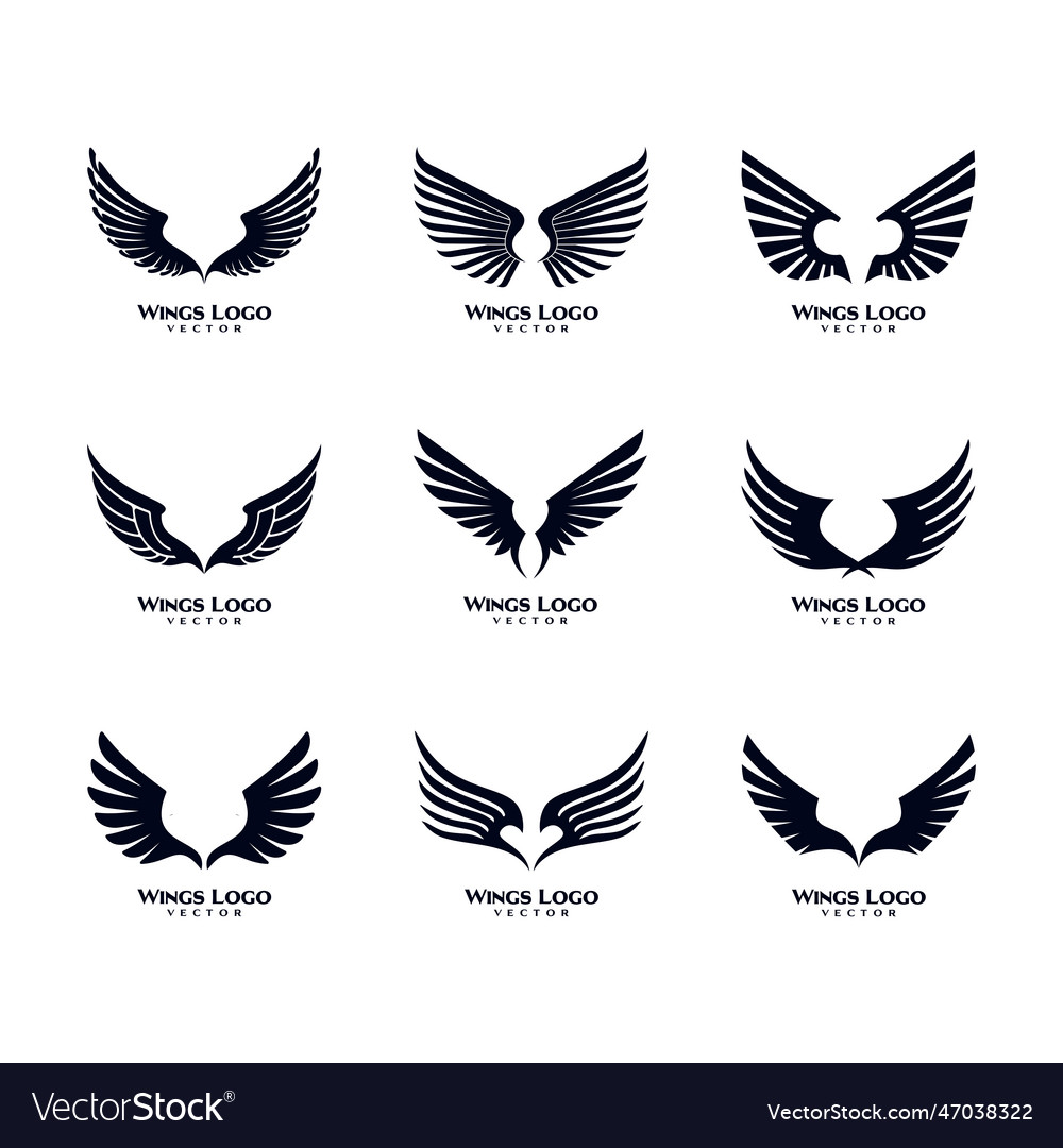 Wings logo set