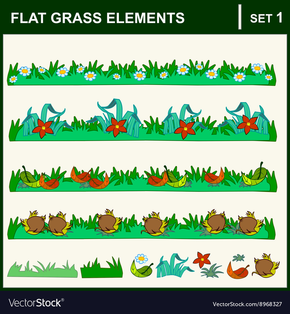 0915 10 flache Graselemente Set1 v