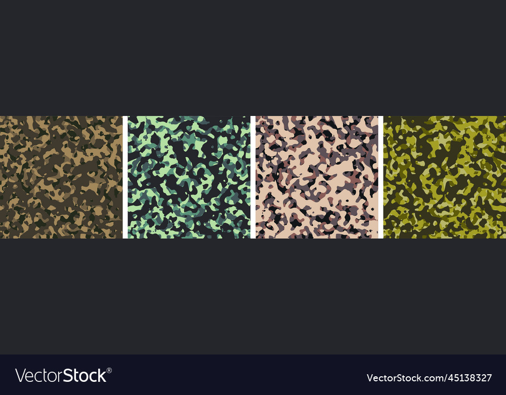 4 camouflage background set pattern design vector image 4 camouflage background set pattern design