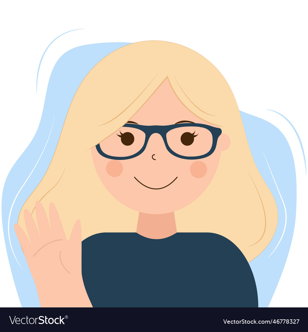 A girl in glasses Royalty Free Vector Image - VectorStock