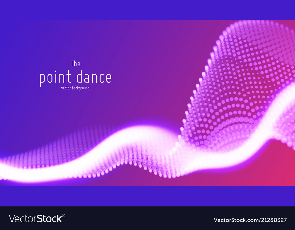 Abstract violet particle wave points array vector image Abstract violet particle wave points array