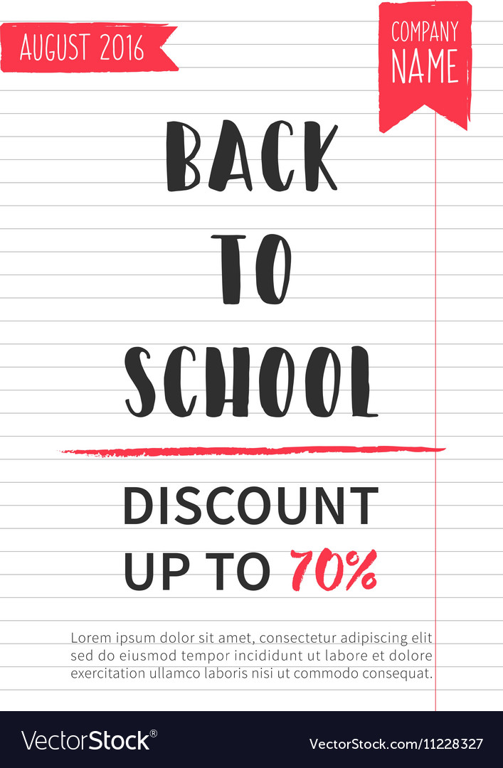 Back to school discount banner