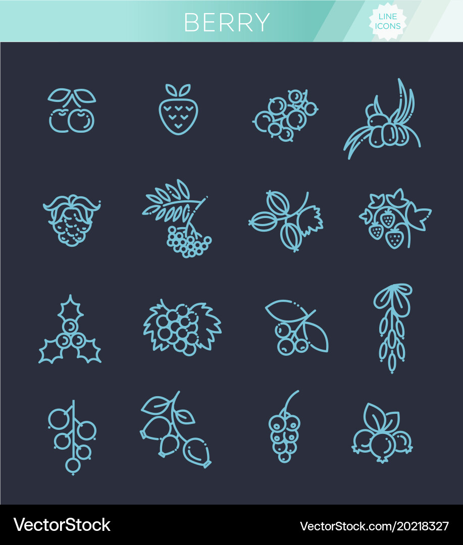Berries icon set Royalty Free Vector Image - VectorStock