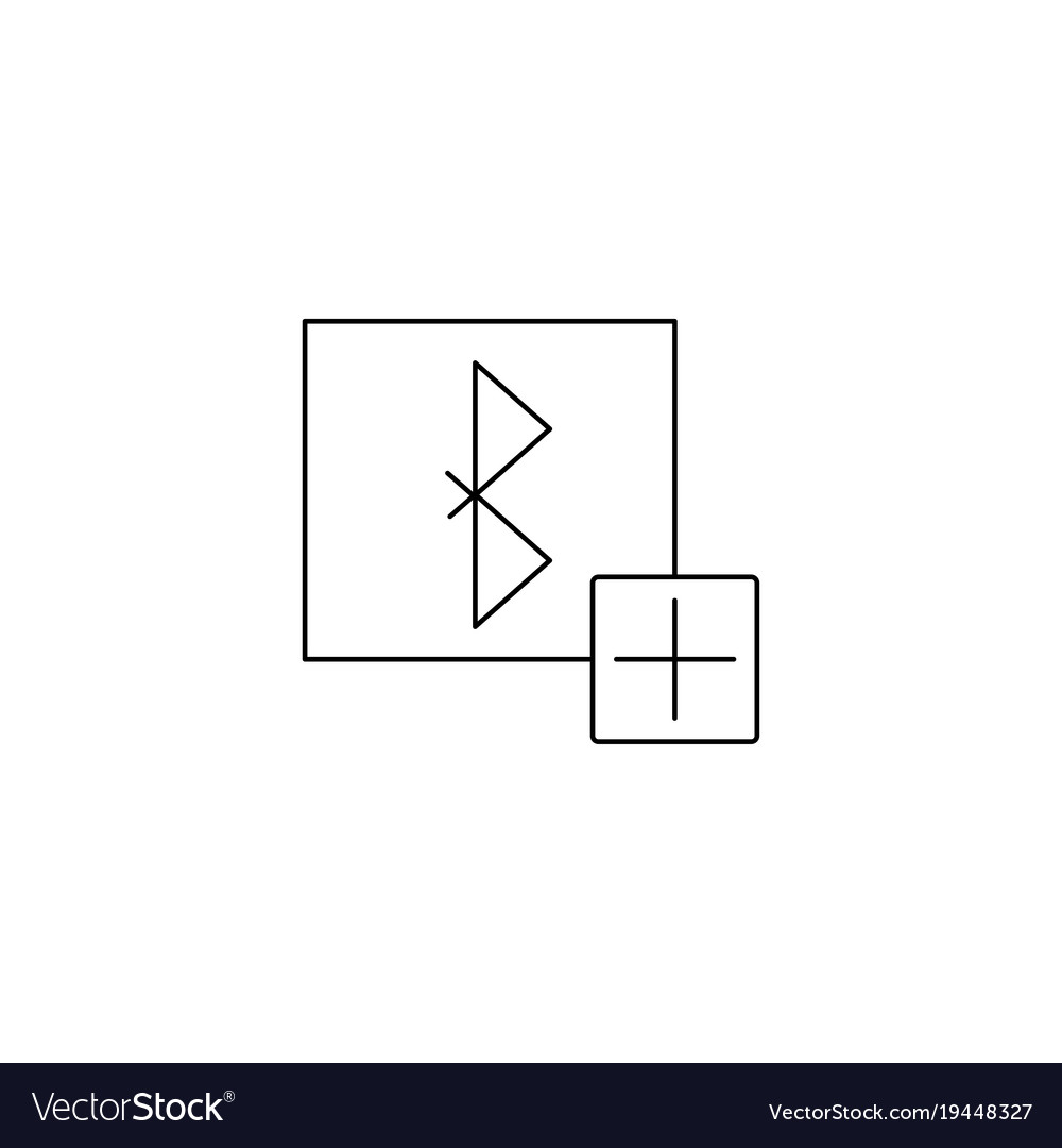 Bluetooth add line icon on white background