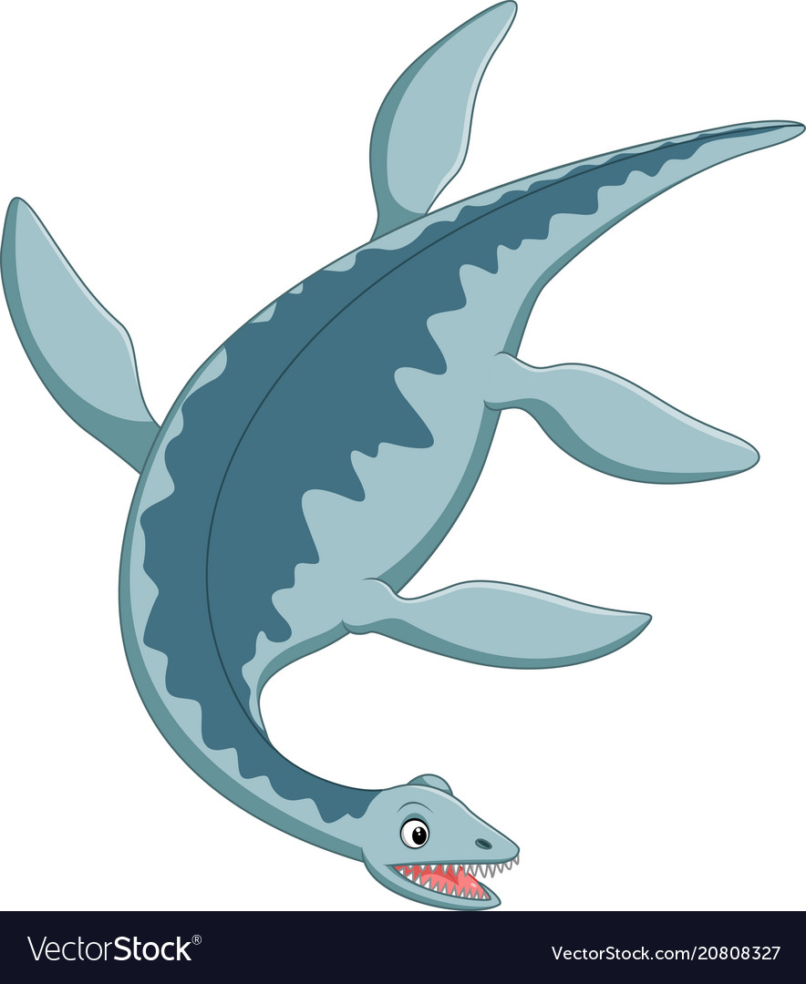 Cartoon plesiosaurus vector image Cartoon plesiosaurus