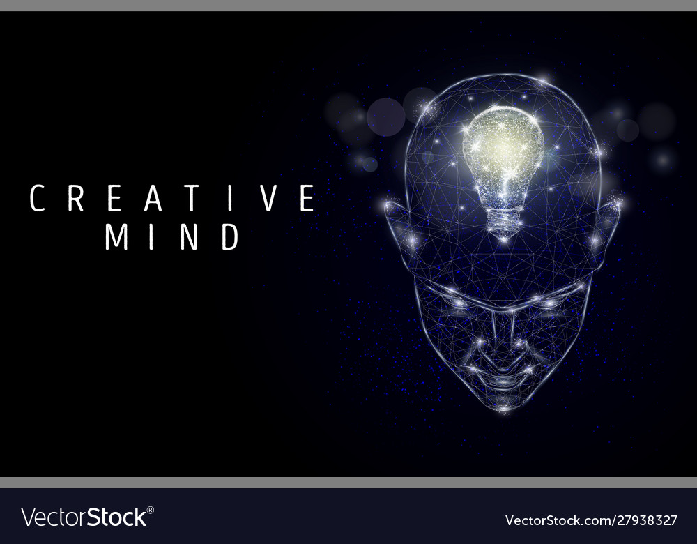 Creative mind poster banner template Royalty Free Vector