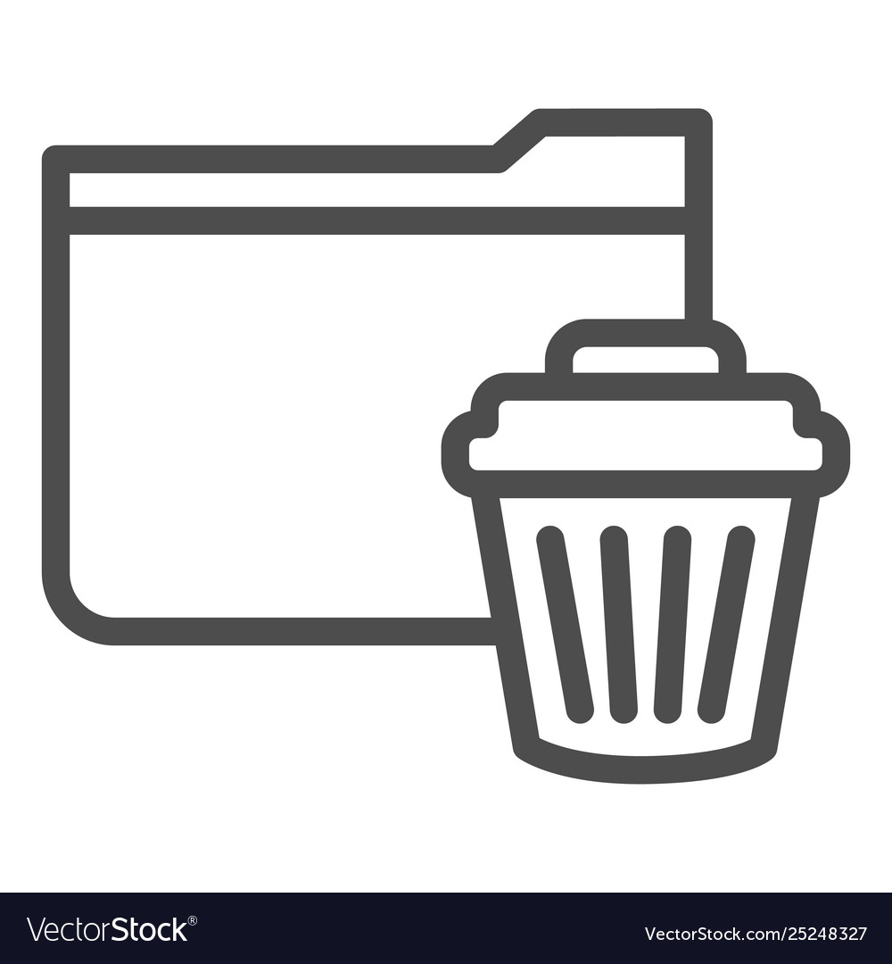 Delete folder line icon remove to basket
