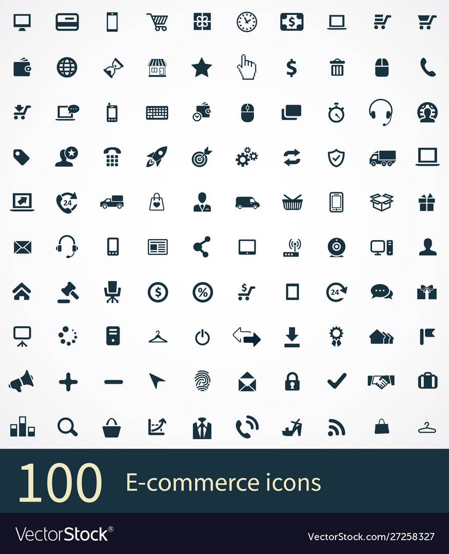 E-commerce 100 icons universal set for web and ui