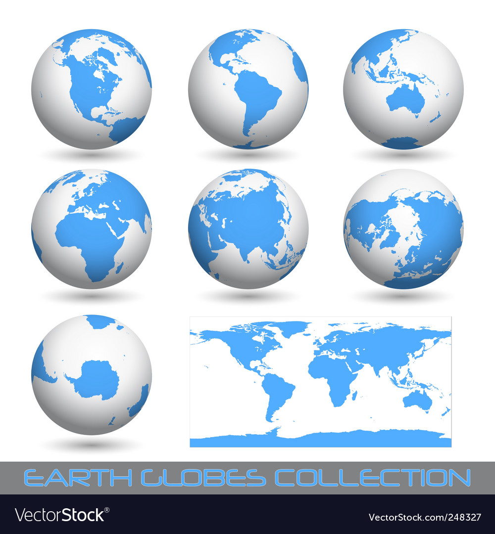 Earth globes Royalty Free Vector Image - VectorStock