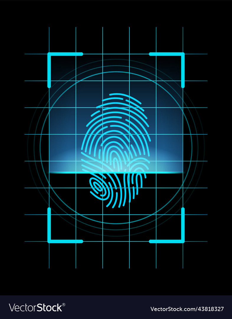 Fingerprint identification scan vector image Fingerprint identification scan