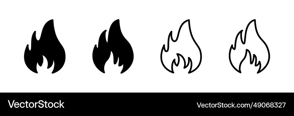 Fire icon flame Royalty Free Vector Image - VectorStock