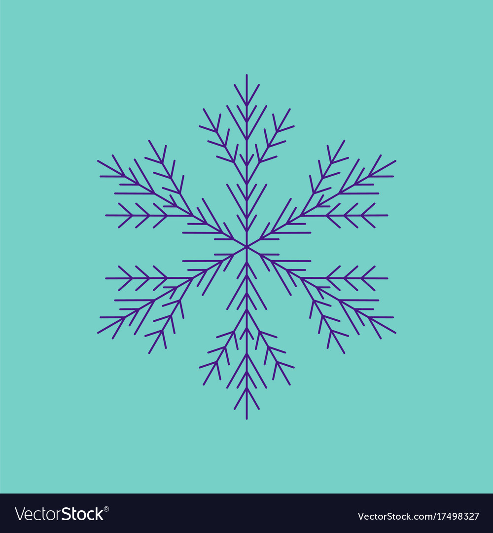 Flat on background of snowflake