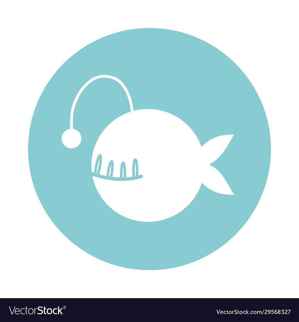 Isolated fish block style icon design