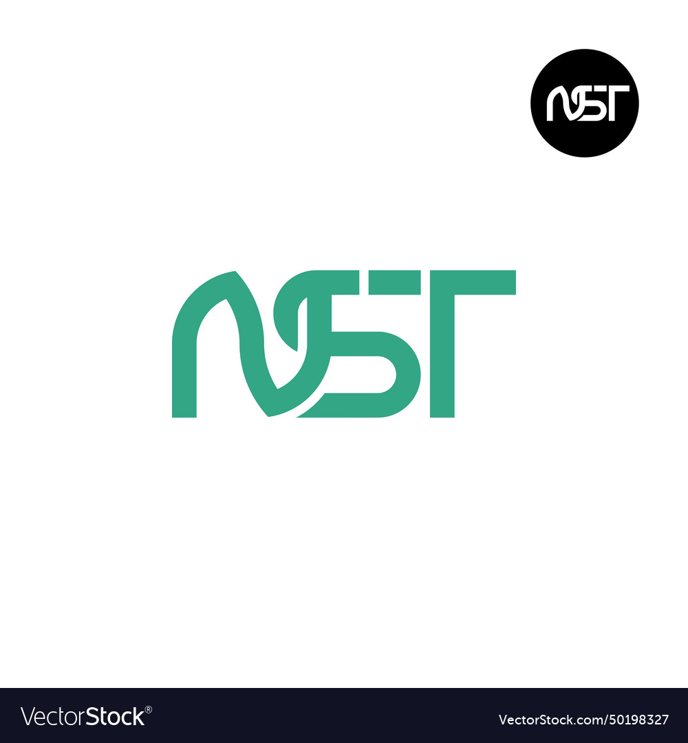 Letter nst monogram logo design Royalty Free Vector Image