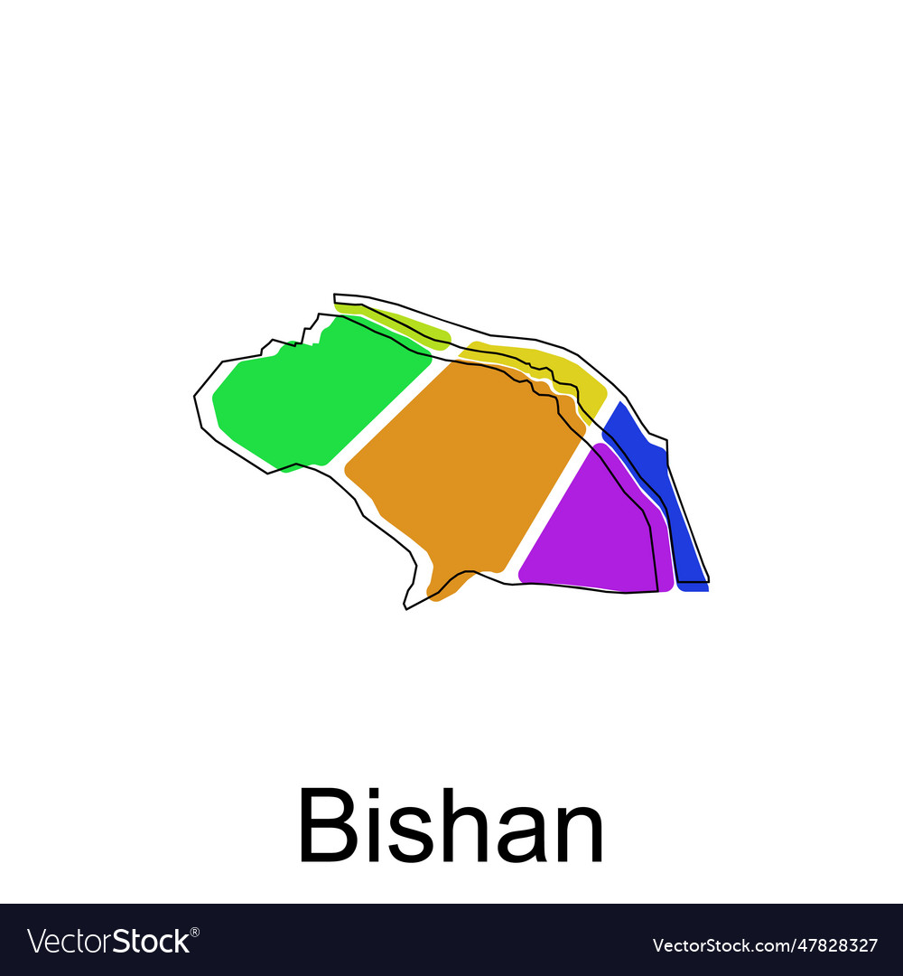 Map of bishan colorful template