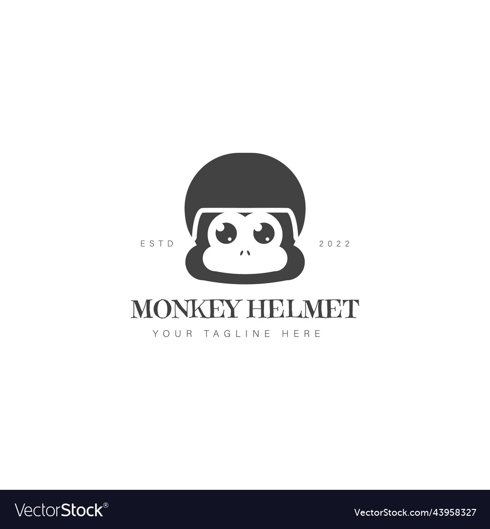 Monkey with helmet logo design icon